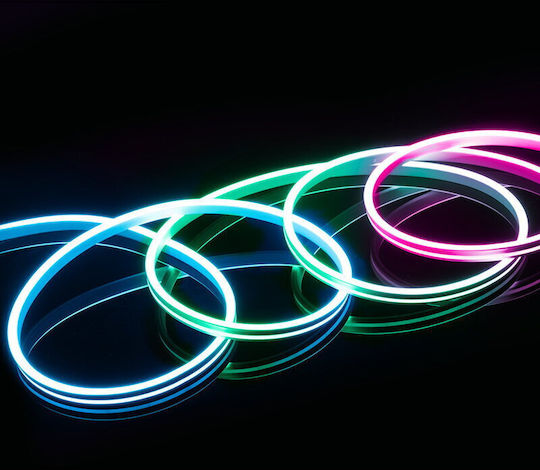 Ibiza Sound Banda LED Impermeabilă 12V RGB Lumină 5m Neon Flex cu Sursă de Alimentare și Telecomandă