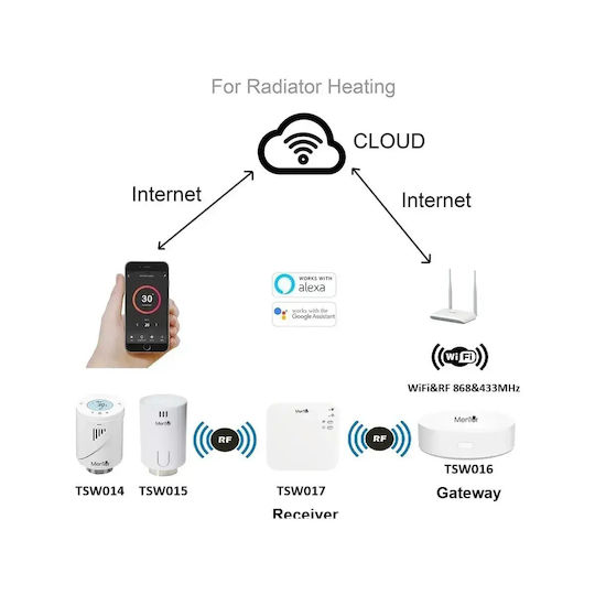 Electronică Valvă termostatică pentru radiatoare cu Wi-Fi pentru un site de comerț electronic pentru încălzirea corpului 5buc