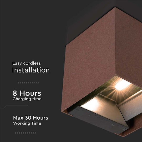 V-TAC Lampă Solară 9W 860lm cu Alb Natural Lumină 4000K IP65 15bucx15.3bucx15buccm