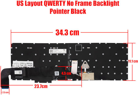 Laptop Keyboard Lenovo Thinkpad E16 Gen 1 21jn 21jq 21jn004rge 21jn004nge 21jn004mge 21jn003mau 21jnx010us US Without Frame Backlit with Pointer Black Code 41304uspointerbl