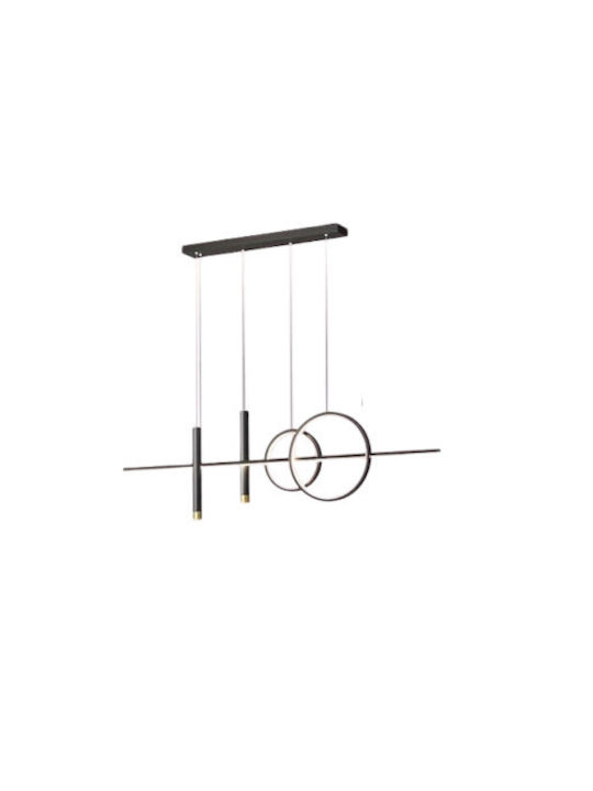 Home Lighting Aida Κρεμαστό Φωτιστικό Μαύρο LED με Ρυθμιζόμενο Λευκό Φως 100x5x120εκ.