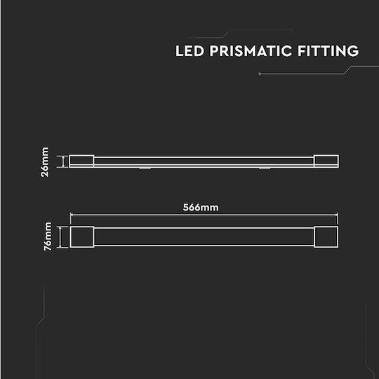 Led Light Fixture 20W 60cm 120lm/W 4000K Cool White