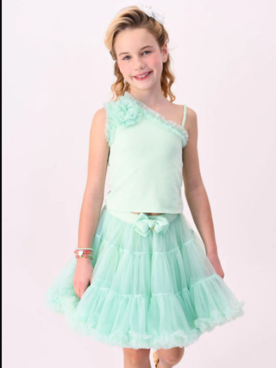 Crop Top pentru copii Fără mâneci Mint