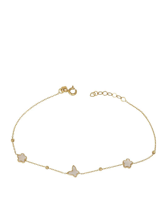 Дамско Гривна с дизайн Цвете от Злато 14K