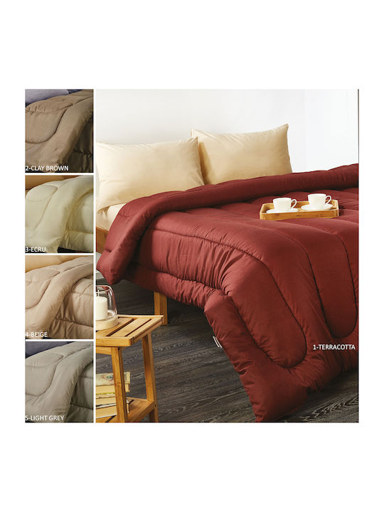 Whitegg Πάπλωμα Υπέρδιπλο με Γέμιση Microfiber 220x240εκ. ΠΑΠ96 1 Terracotta