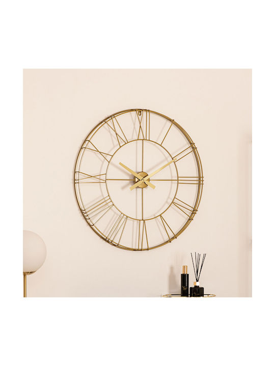 Atmosphera Rallies Cason 3D Silent Antique Metallic Gold Wall Clock Ø70cm