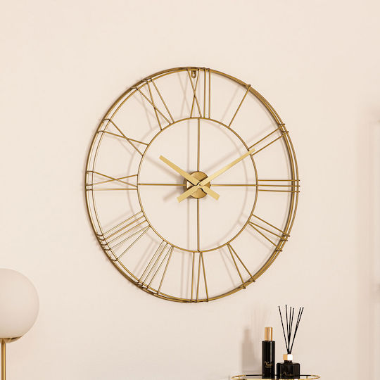 Atmosphera Rallies Cason 3D Leise Antike Wanduhr Metallisch Gold Ø70cm