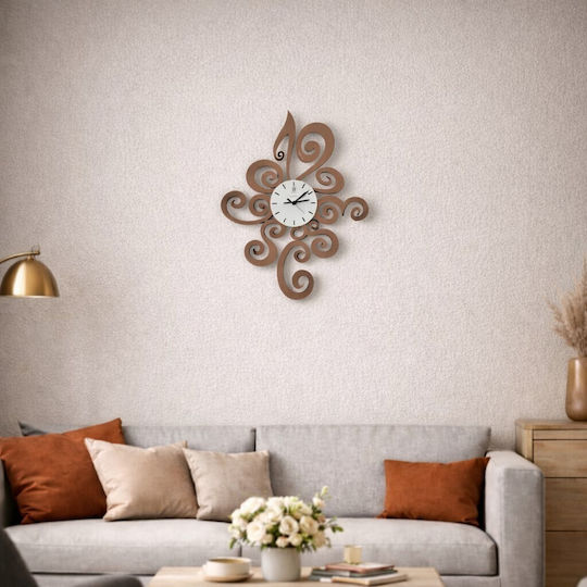Arti E Mestieri 3D Ρολόι Τοίχου Μεταλλικό Μπρούτζινο 46x67cm