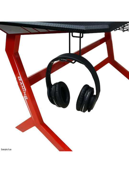 Gaming Office Wooden Black Red with Metal Legs 130x70x92.5cm