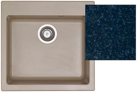Sanitec Classic Drop-In Spüle aus Verbundgranulat B50xT50cm Granite Blue