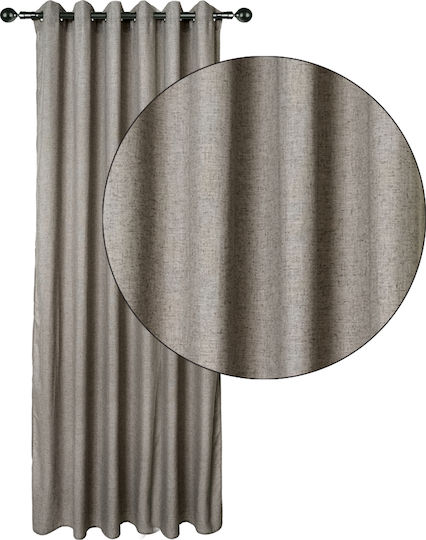 Das Home Curtain with Grommets 2251 Brown 140x270cm