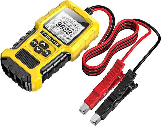 Foxsur Fbt-300 Tester Inteligent de Baterii 12v/24v Mașini Motociclete Ecran Lcd 2.7" Compatibil Vrla Gel Agm Efb Std Baterii Galben Negru