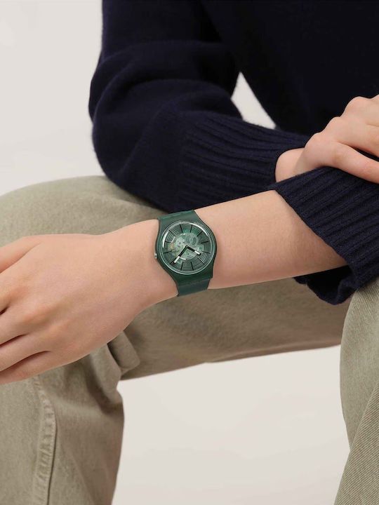 Swatch Swatch Women's Watch with Green Rubber Strap