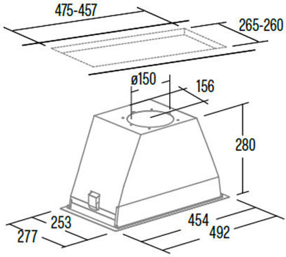Cata GL 45 X Μηχανισμός Απορρόφησης 49.2cm Inox