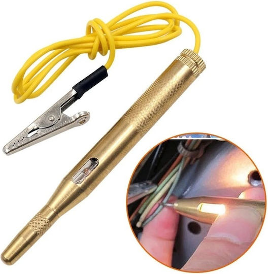 Auto Voltage Test Pen D0086-y Dc 6v 12v 24v 115x10 Mm Compatible Cars Boats Motorcycles Small Engines Gold