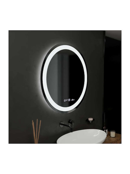 Alista Home Στρογγυλός Καθρέπτης Μπάνιου Led Αφής 60x60cm