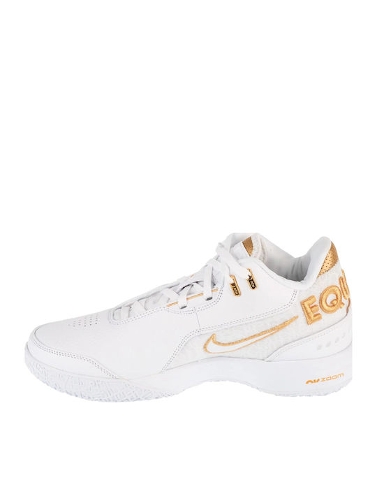 LeBron NXXT Gen AMPD Low Basketball Shoes White / University Red / Metallic Silver / Black