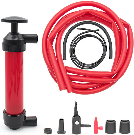 Pompă Manuală de Transfer Lichide cu 2 Furtunuri 130cm Adaptoare Incluse Umflare Anvelope Bicicletă Mingi Bărci Gonflabile Transfer Vin Combustibili Ulei