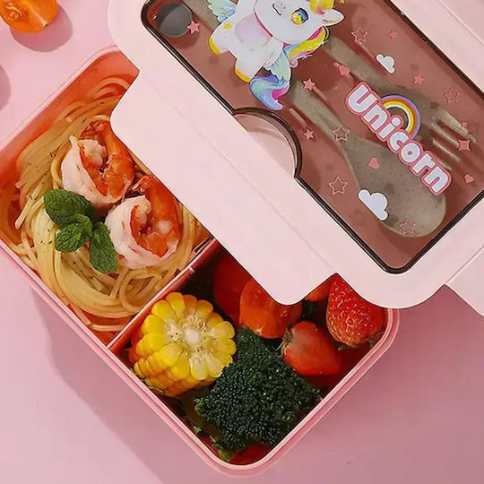 Verk Group Plastic Pink Lunch Box with Compartments 1lt