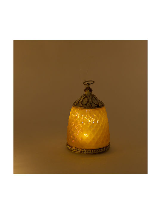 Estheti Lantern Led Metallic Glass Honey White 7.5x7.5x11.5cm 3 Pieces 819-01114