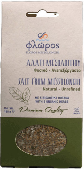 Φλώρος Ανεπεξέργαστο με 5 Bιολογικά Bότανα Χονδρό Θαλασσινό Αλάτι 180gr