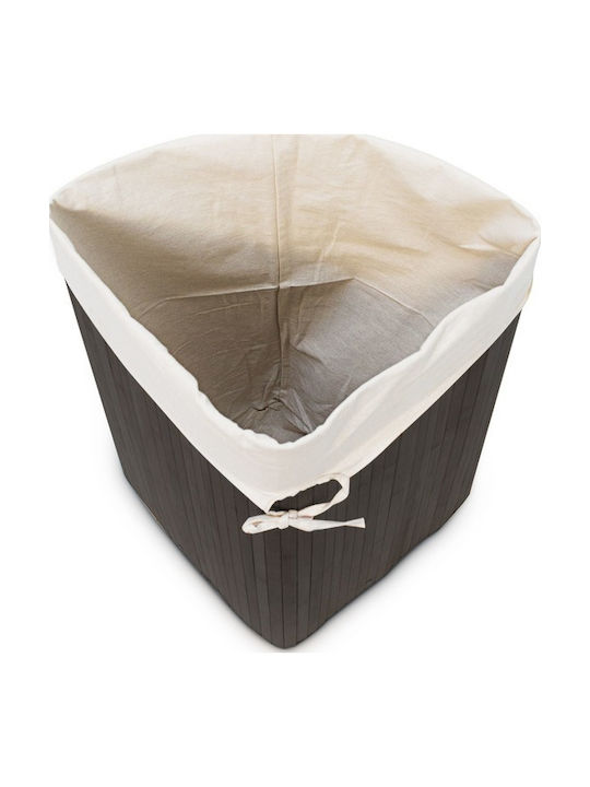 Relaxdays Καλάθι Απλύτων Bamboo 60lt με Καπάκι 49.5x37x65cm Μαύρο