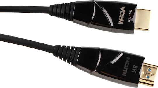 VCom HDMI 2.1 Ултра Висока Скорост 48Gbps 4K 120Hz HDR VRR HDMI Кабел HDMI Мъжки - HDMI Мъжки 15м Черен