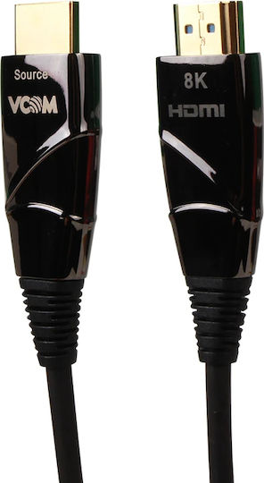 VCom HDMI 2.1 Ултра Висока Скорост 48Gbps 4K 120Hz HDR VRR HDMI Кабел HDMI Мъжки - HDMI Мъжки 15м Черен