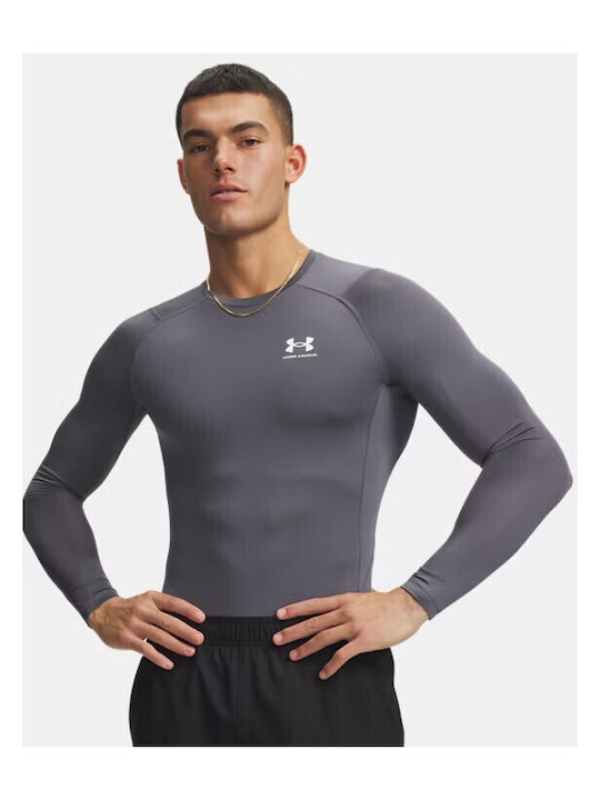 Under Armour Heatgear Ανδρική Ισοθερμική Μακρυμάνικη Μπλούζα Compression Γκρι