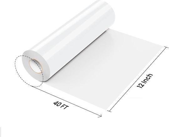 Vinil Decorativ Autocolant Durabil Alb 100x30 Cm