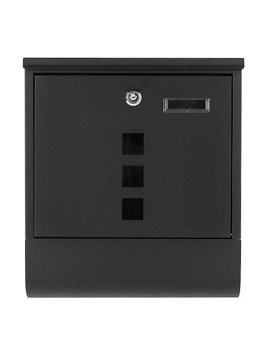 Geko Compartiment Cutie Poștală Metalică în Culoarea Negru 34x30.7x10cm