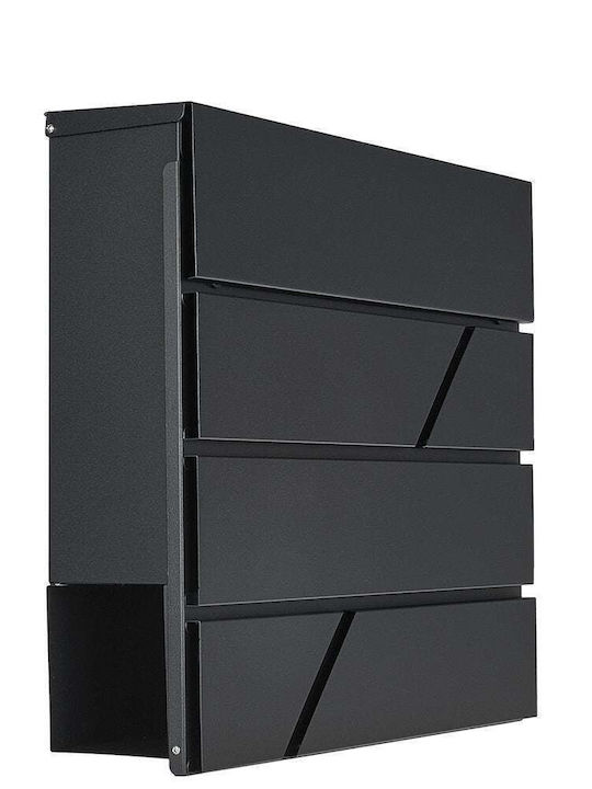 Geko Outdoor Mailbox Metallic in Black Color 36.7x37x10cm