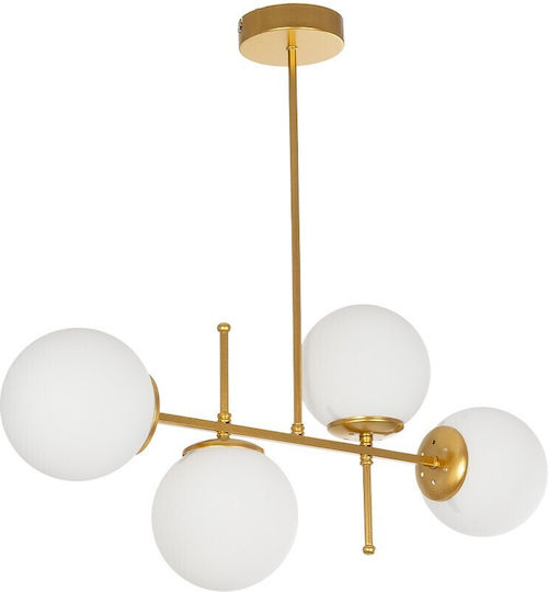 GloboStar Globus Κρεμαστό Φωτιστικό Χρυσό 70x30x65εκ.