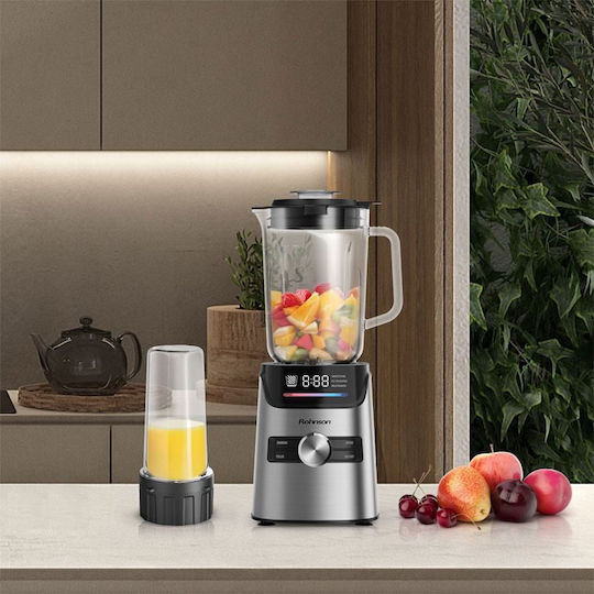 Rohnson Μπλέντερ με Γυάλινη Κανάτα 1.7 lt 1400W Ασημί R-5348