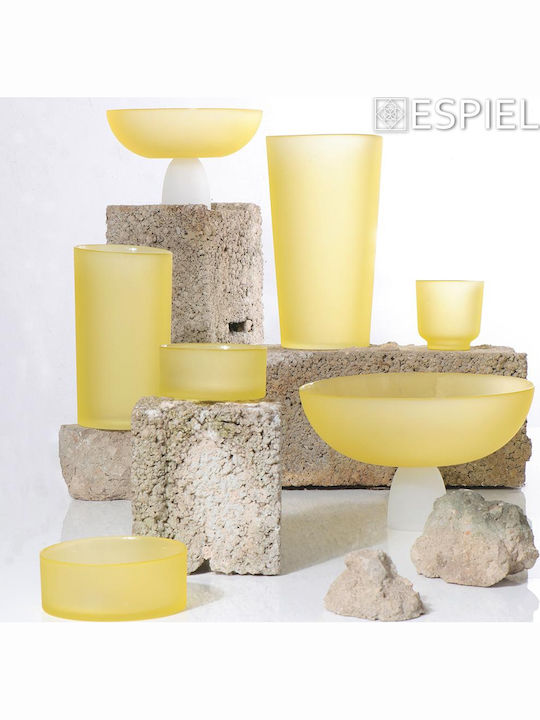 Espiel Caprice Glass Salad Bowl Yellow 15x15x6cm