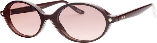 Snob Milano Biancolatte Snv241 004z Women's Plastic Prescription Eyeglass Frames Oval Burgundy Magnetic Clip-On Sunglasses