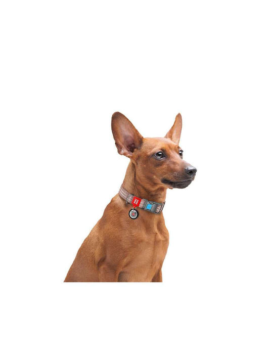 Waudog Κολάρο Σκύλου Smart Id Reflective Brown Fastex M 20mm X 28-40cm