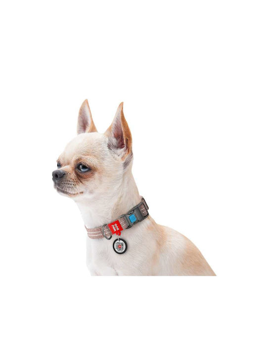 Waudog Dog Collar Smart Id Reflective Brown Fastex XL 25mm X 37-58cm