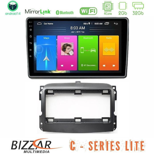 Bizzar Car Audio System for Fiat 500L 2012-2018 (Bluetooth/USB/AUX/WiFi/GPS/Apple CarPlay/Android Auto) with 10" Touch Screen