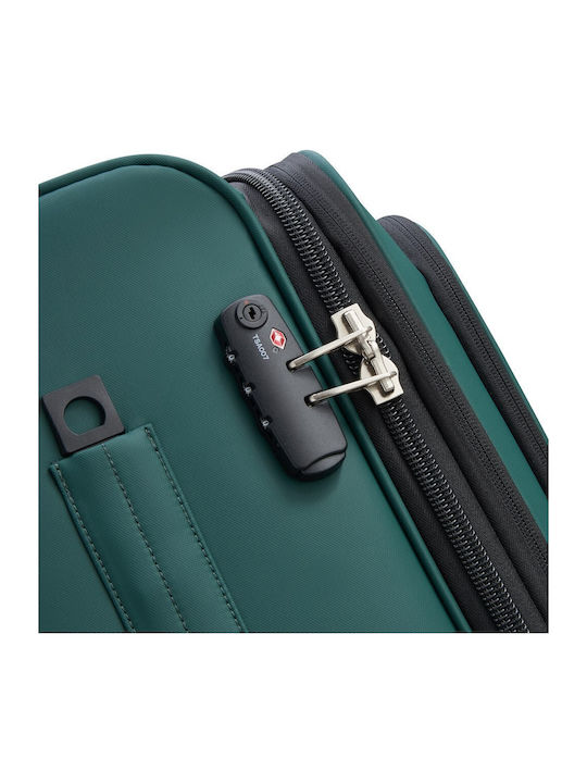 Delsey Dita Große Stoffkoffer Grün mit 4 Rädern Höhe 79cm