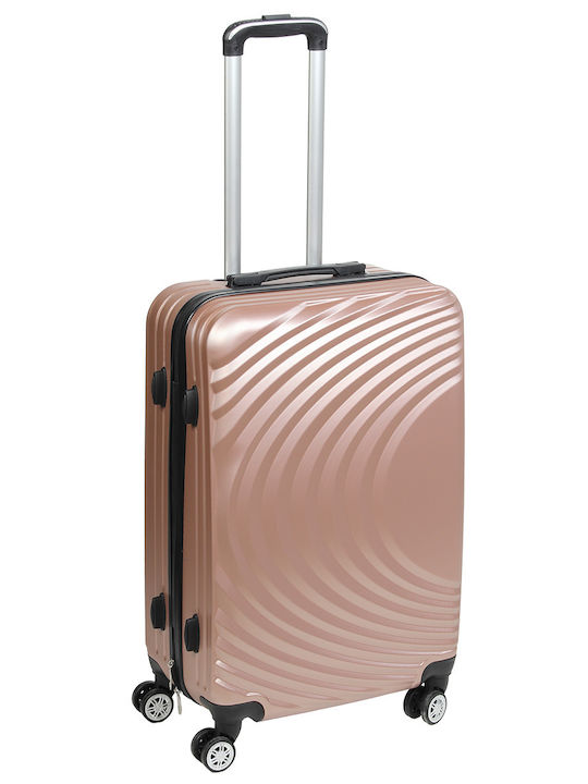 Keskor Medium Pink Gold Suitcase With 4 Wheels Height 67cm