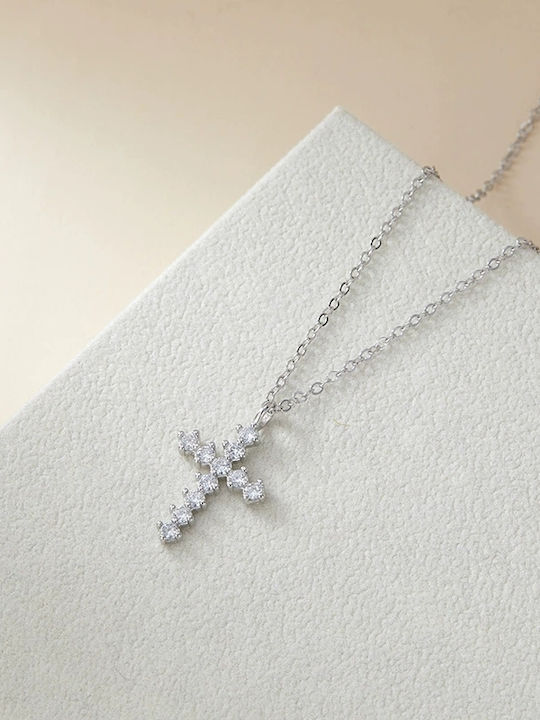 Damen Kreuz aus Silber mit Kette