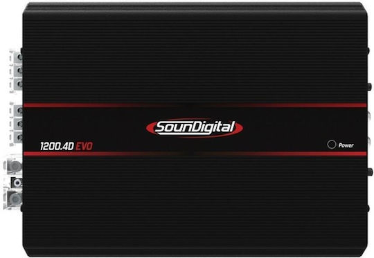 SounDigital Ενισχυτής Αυτοκινήτου Sd1200.4 Evo 5 5 Καναλιών (Κλάση D)