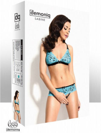 Sabine Blue Floral Lace Bra Set