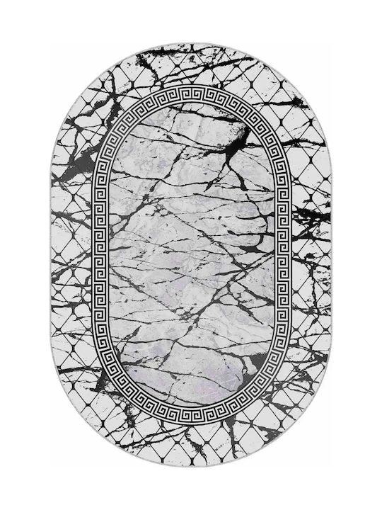 Oval Living Room Rug Elegant Pattern Modern Spaces Gray 100cmx160cm