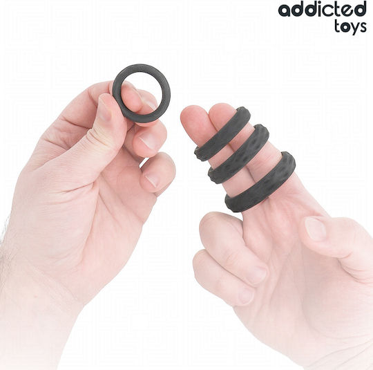 Addicted Toys Textured Cock Ring Set 4 Sizes