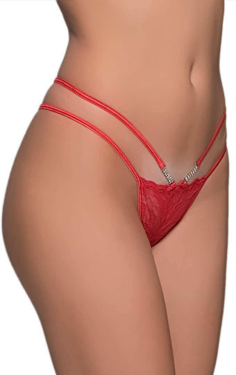Milena by Paris Γυναικείο Sexy String Κόκκινο