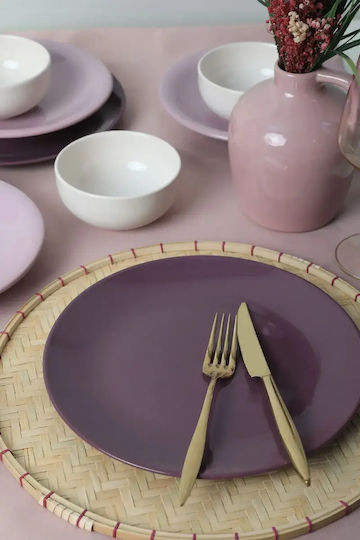 Purple Mix Porcelain Dinnerware Set 18 Pieces Purple 27x27cm