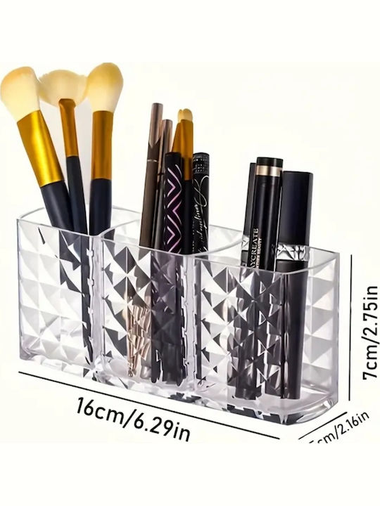 ShuShu Organizator Cosmetice Cu 3 Compartimente Transparent