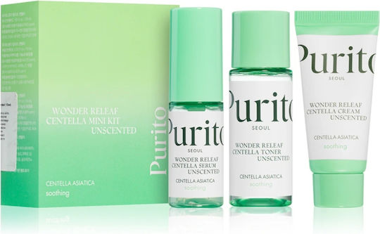 Purito Centella Unscented Mini Hautpflegeset für Feuchtigkeitsspendend 3Stück